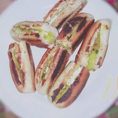 Homemade vegan hotdog A picture of Homemade vegan hotdog.
