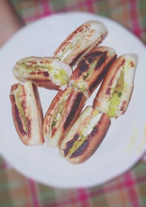 A picture of Homemade vegan hotdog.