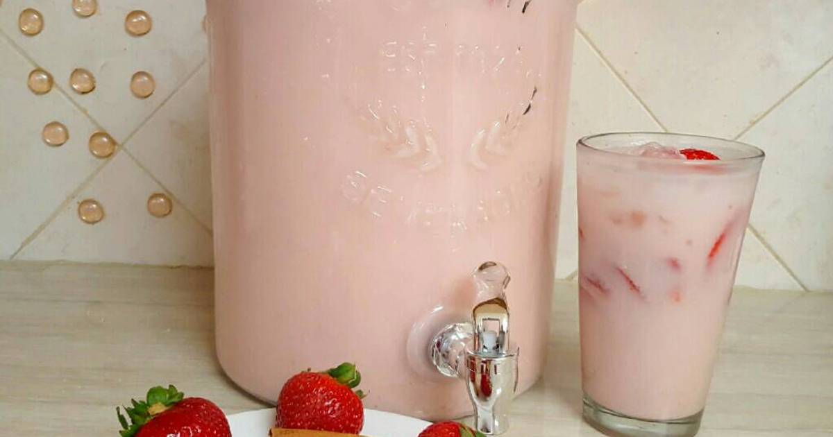 Agua fresca de horchata y fresas Receta de j.floresdeulloa- Cookpad