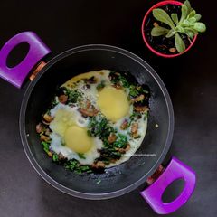 A picture of Spinach -Mushroom Omelette.