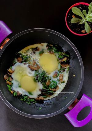 A picture of Spinach -Mushroom Omelette.