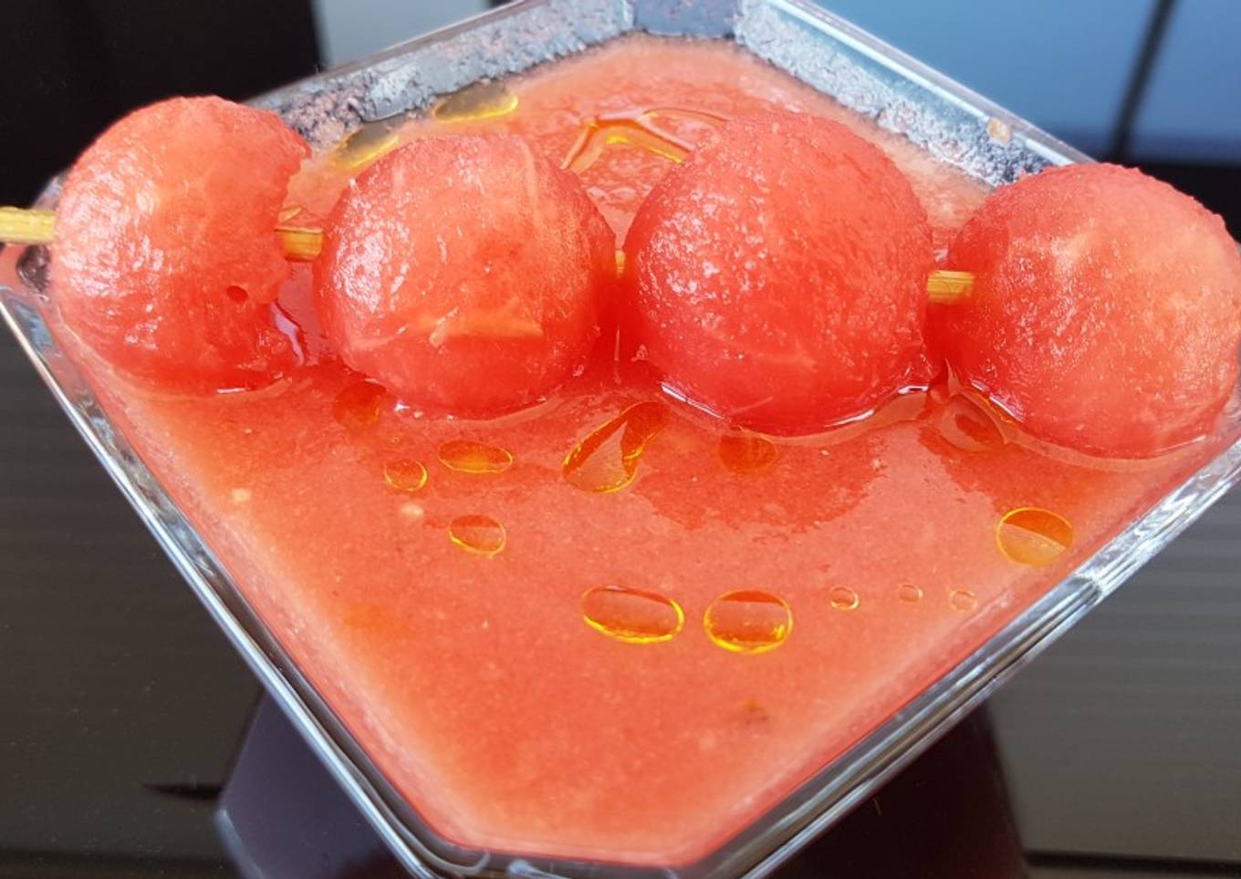 Sopa fría de sandía🍉 tomate🍅 con jengibre