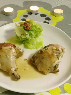 Una foto de Pollo doble malta con repollo