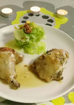 Una foto de Pollo doble malta con repollo