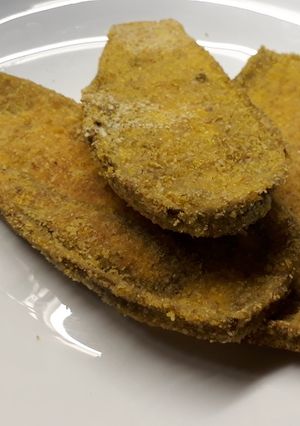Una foto de Milanesas de berenjena al horno