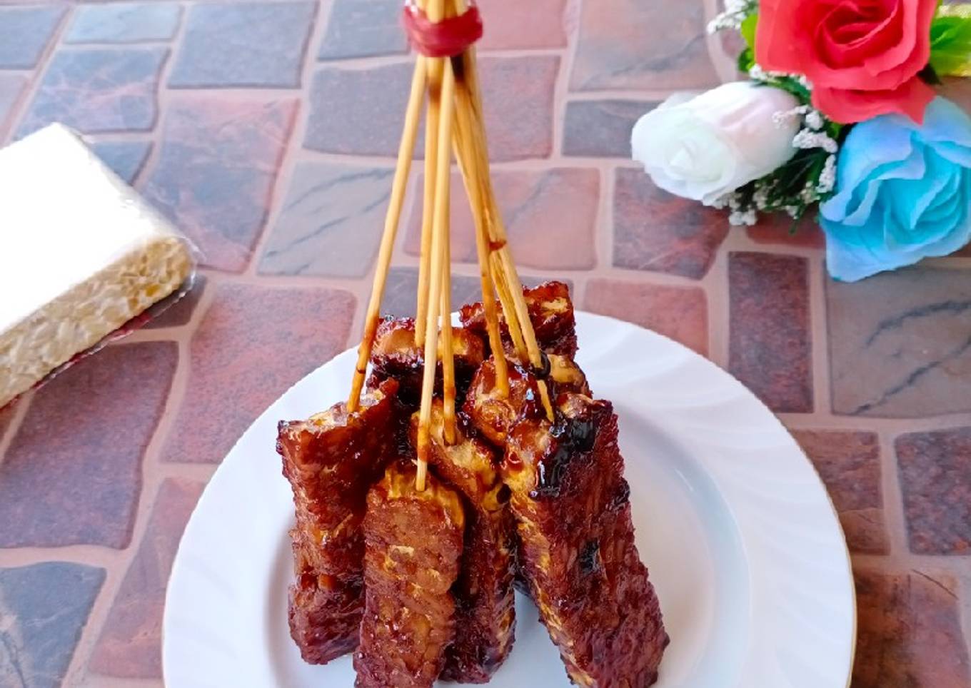 Tempe Bakar Teflon (Sate Tempe)