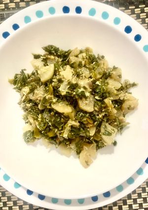 A picture of Radish leaves vegetable (Mooli aur us Ke paton ki sabzi).