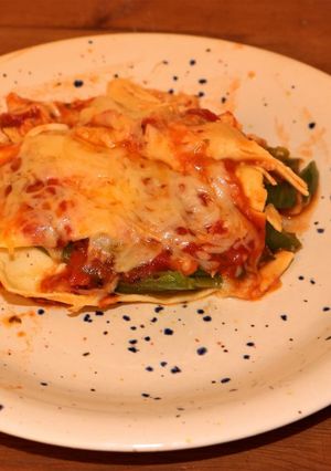 Une photo de Lasagnes express avec les légumes du congélo