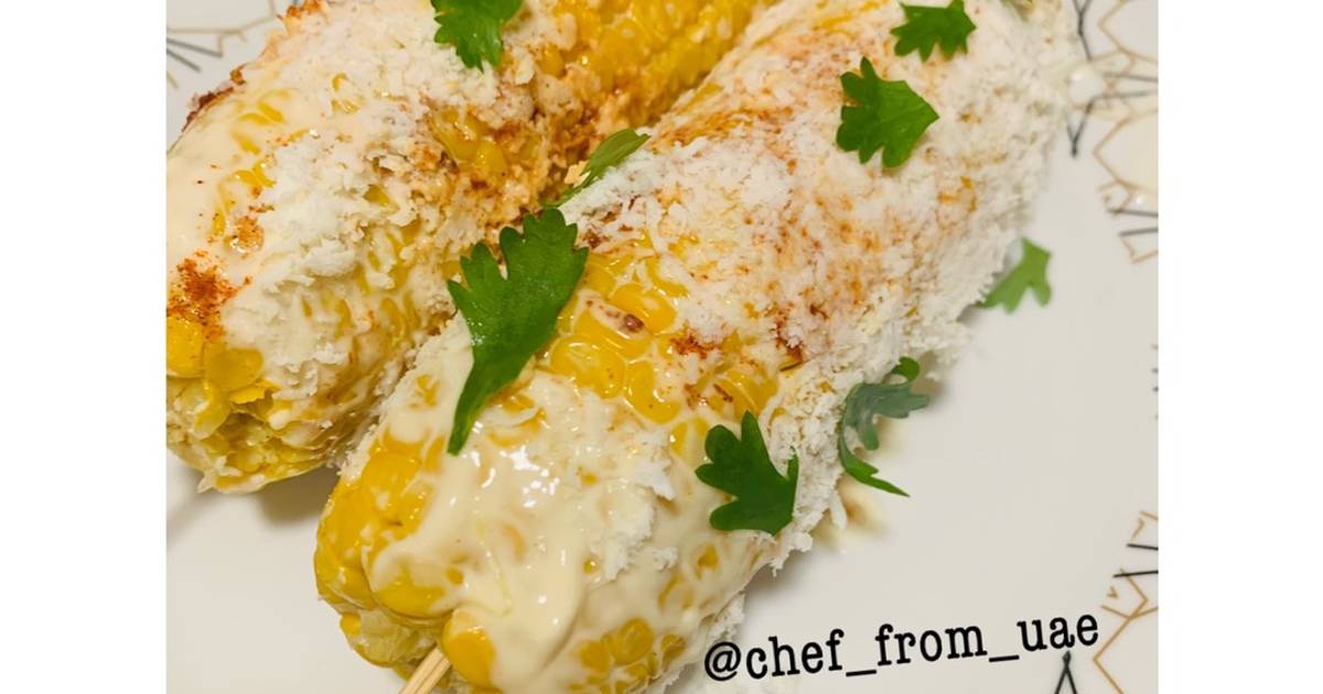 Mexican Elotes. Corn on the cob Recipe by Chef_From_Uae. Cookpad