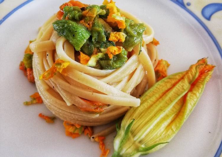 Linguine ai fiori di zucca 🌷