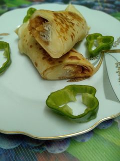 صورة لوصفة كريب رول بحشوة الفراخ والجبنه الشيدر 😋💓