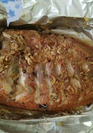 Hình của món Cá diêu hồng nướng giấy bạc.