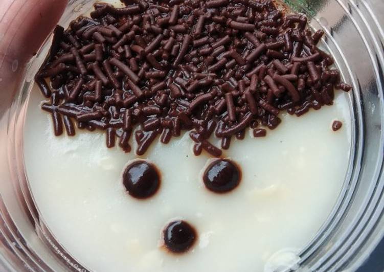 Puding white kofi dengan fla kribo