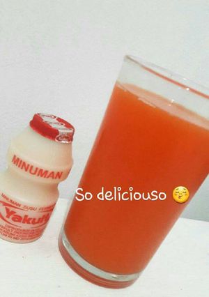 Foto resep Carrot juice with yakult (jus wortel yakult)