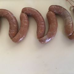 California Farm Seitan or Real Meat Hunter Sausage A picture of California Farm Seitan or Real Meat Hunter Sausage.