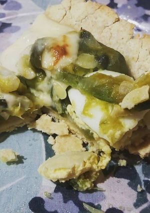Una foto de Tarta rústica de zapallitos media masa gluten free