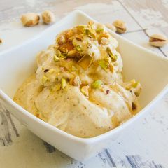 A picture of Cheats Roasted Pistachio ‘Ice Cream’.