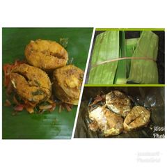 A picture of Fish masal in Banana leaf.