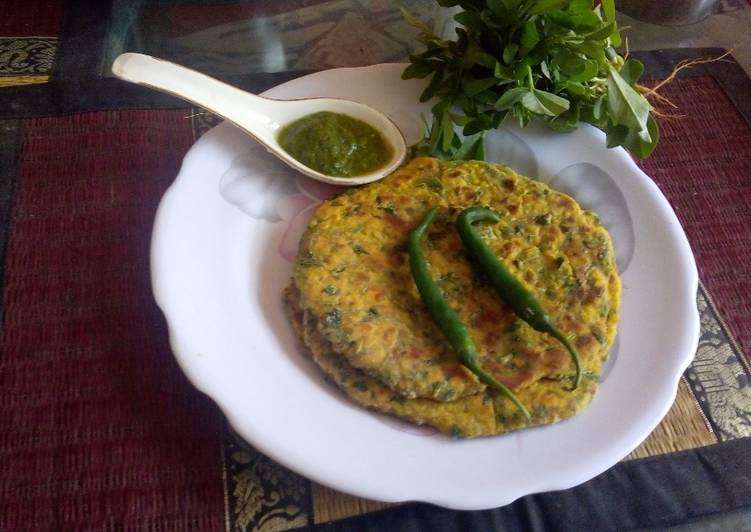 Step-by-Step Guide to Prepare Favorite Missi flour methi paratha