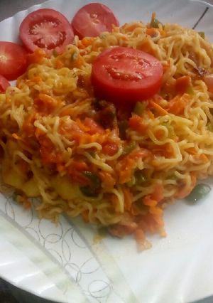 A picture of Mixed veggie indomie #authors marathon.