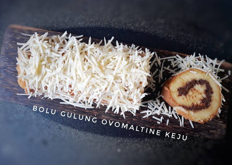 Bolu Gulung Ovomaltine Keju (Metode All In One)