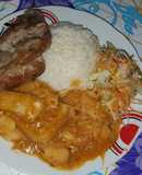 Pallares con chuleta
