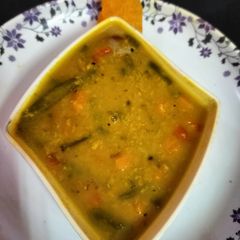 A picture of Winter Squash mung dal curry.