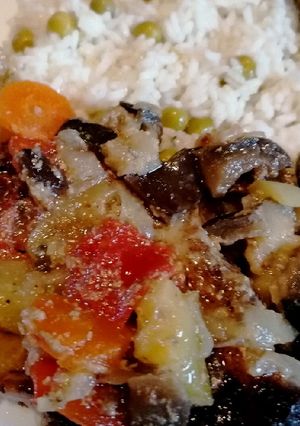 Zöldségekkel sült mustáros tarja recept fotója
