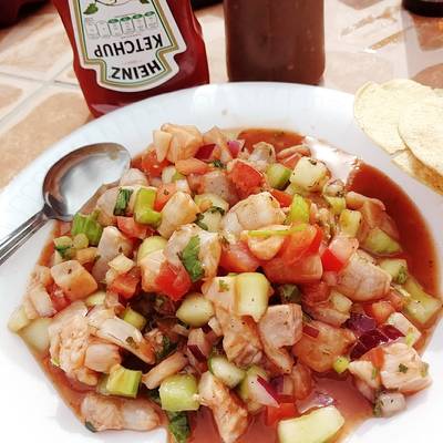 Ceviche de camarón y pescado estilo Mexicali Receta de Jazania Bibriezca-  Cookpad