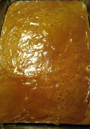 A picture of My Mother's 75th birthday cake, Apple spice cake.