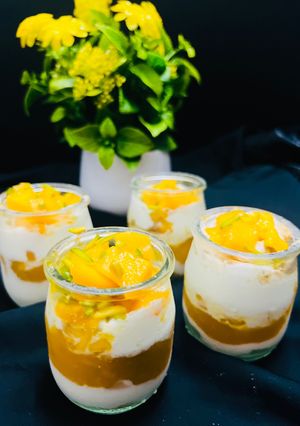 A picture of Mango cream dessert.