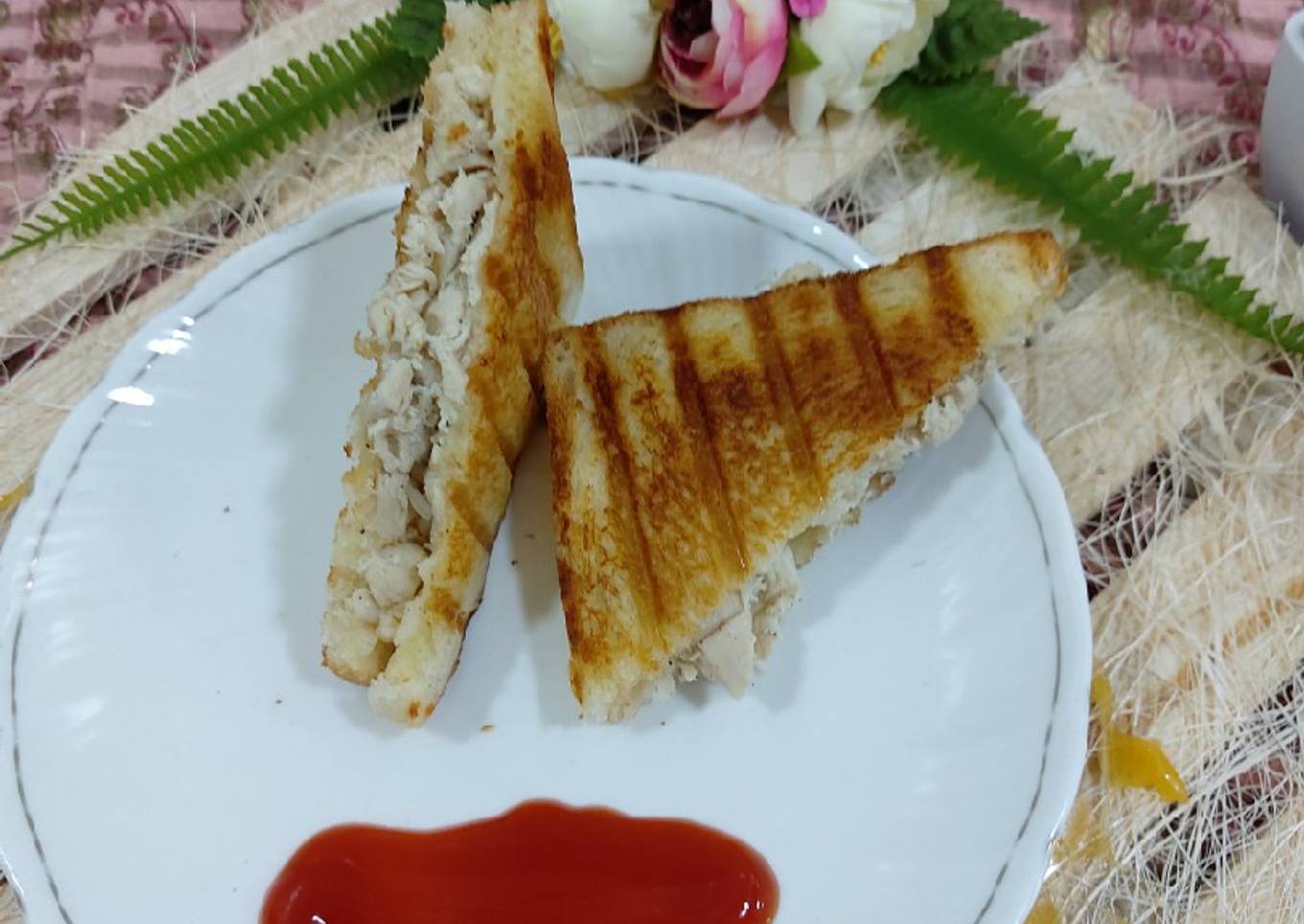 Chicken grilled cheese sandwiches