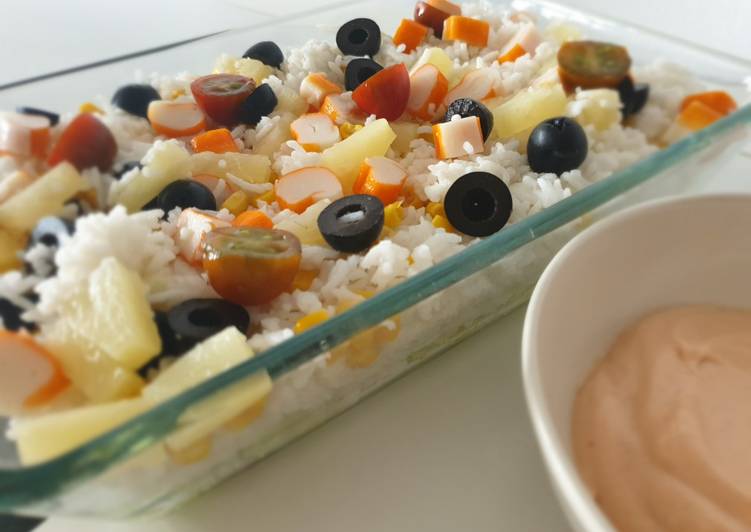 Ensalada de arroz tropical