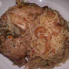 A picture of Left Over Shrimp Sauce Jollof Rice.