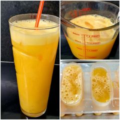 A picture of My Mango and Orange lollies and iced Drink 😍.