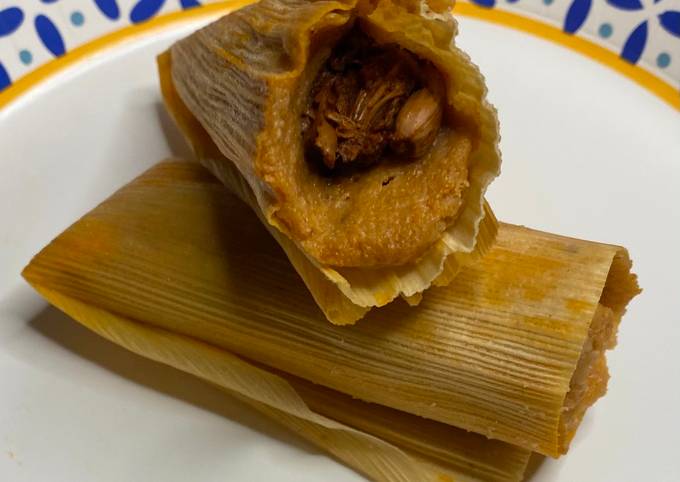 Vegan Chile Colorado Jackfruit Tamales