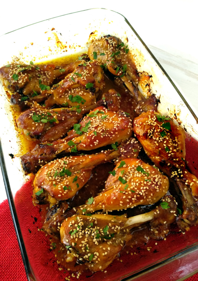 Una foto de Muslos de pollo a la coreana {en horno}🍗