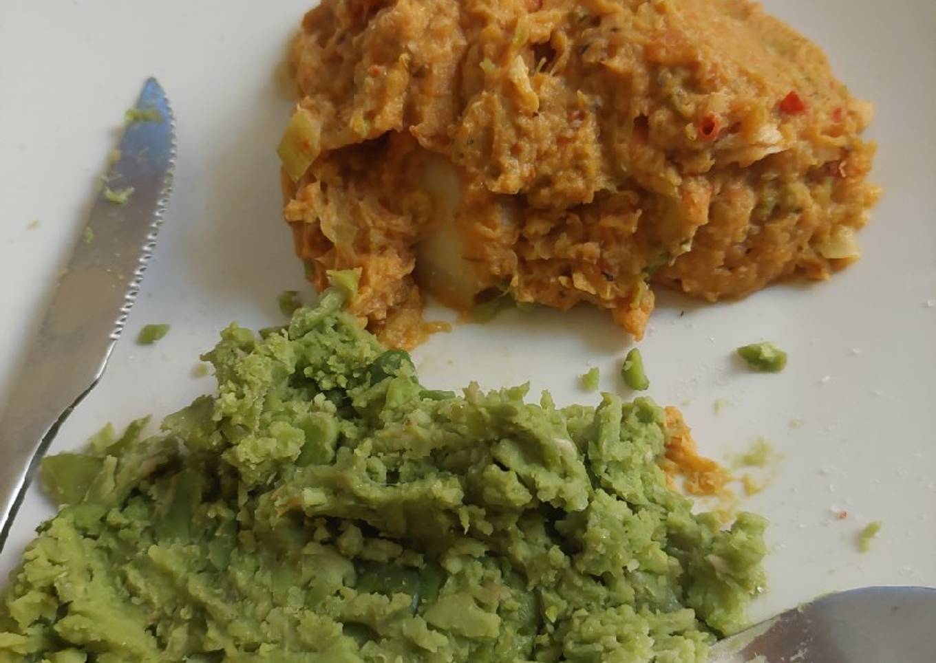 Puré de habas y pollo