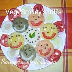 Veg smiley idli's A picture of Veg smiley idli's.