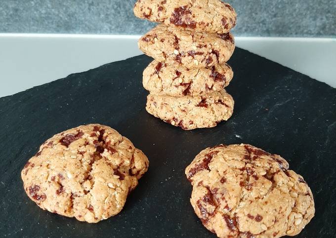 Simple Way to Prepare Cookies choco-amandes-sésame
