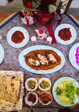 عکسی از دستور بادمجون شکم پر