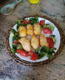 Rollitos de pollo a los dos quesos en freidora de aire