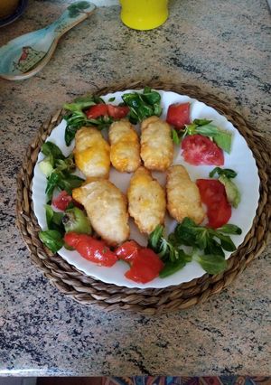 Una foto de Rollitos de pollo a los dos quesos en freidora de aire