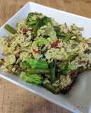 Salteado de verduras con mezcla de tres arroces y un toque de curry