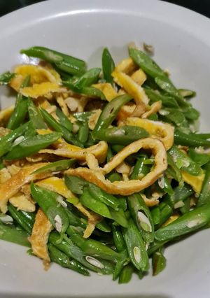 Foto resep Tumis buncis telor dadar
