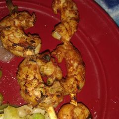 A picture of Scain's grilled shrimp with a kick.