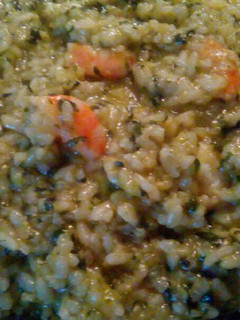 Una foto de Risotto de Espinacas y Gambas en Monsieur plus