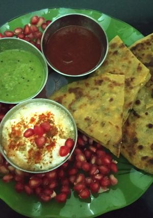 A picture of Panner cheese paratha.