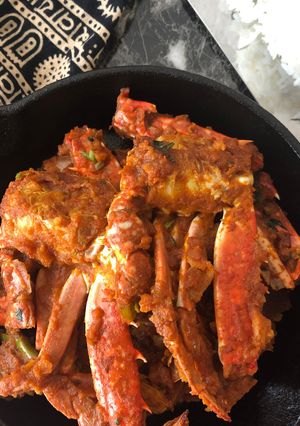 A picture of Kakrar Jhal/Bengali style Crab.