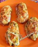 Puré de patatas gratinado con dos rellenos diferentes